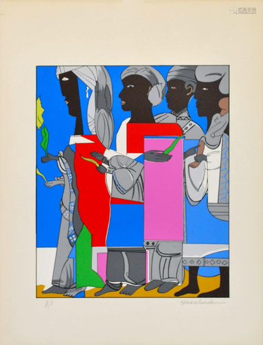 ROMARE BEARDEN - Easter Procession - Color silkscreen