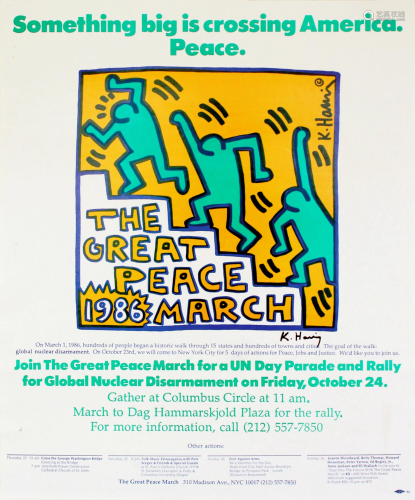 KEITH HARING - The Great Peace March - Color offset