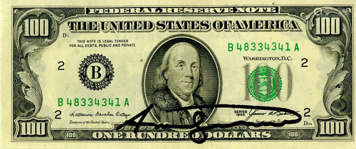 ANDY WARHOL - One Hundred Dollar Franklin - Color