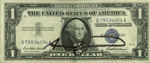 ANDY WARHOL - One Dollar Washington - Color engraving