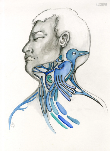 ESTELA WILLIAMS - Canto de Pajaro - Watercolor and ink