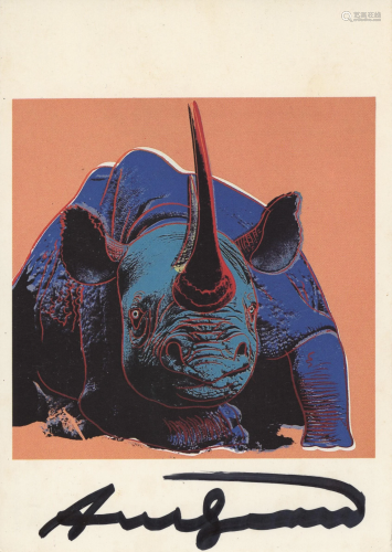 ANDY WARHOL - Black Rhinoceros - Color offset