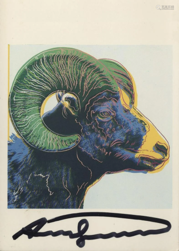 ANDY WARHOL - Bighorn Ram - Color offset lithograph