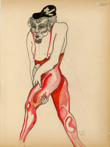 ESTELA WILLIAMS - Pantalone - Watercolor, pencil, and