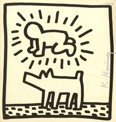 KEITH HARING - Radiant Baby & Dog - Lithograph