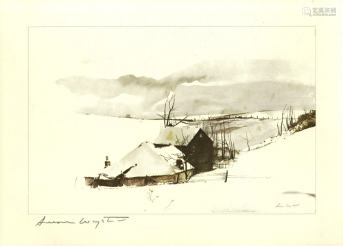 ANDREW WYETH - The Corner - Color offset lithograph