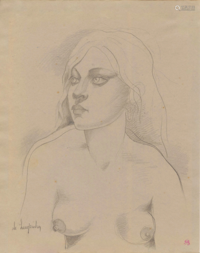 TAMARA DE LEMPICKA - Portrait d'une jeune femme nue -