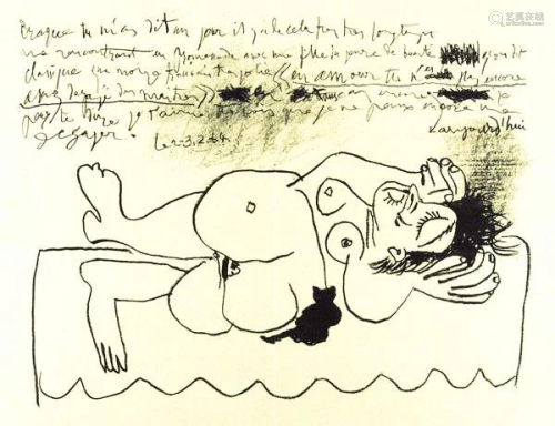 PABLO PICASSO - Hommage a Georges Braque - Lithograph