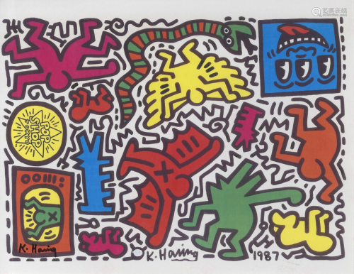 KEITH HARING - Pop Shop Tokyo Sticker Sheet - Color