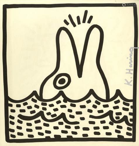 KEITH HARING - Dolphin - Lithograph