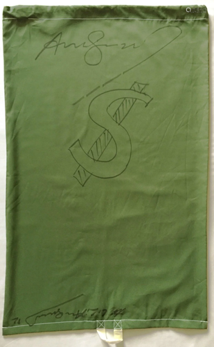 ANDY WARHOL - Dollar Sign - $ - Black marker drawing on