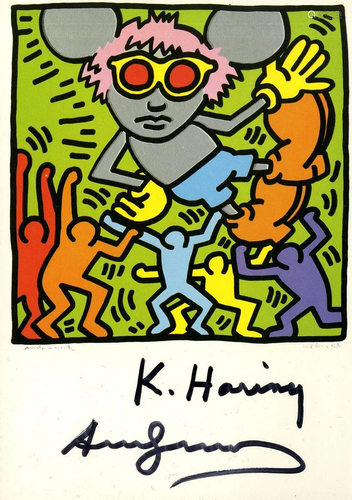 KEITH HARING & ANDY WARHOL - Andy Mouse IV, Homage to