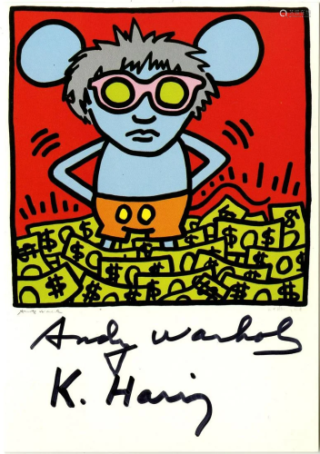 KEITH HARING & ANDY WARHOL - Andy Mouse III, Homage to