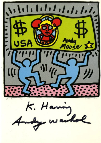 KEITH HARING & ANDY WARHOL - Andy Mouse II, Homage to