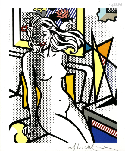 ROY LICHTENSTEIN - Nude with Yellow Pillow - Color