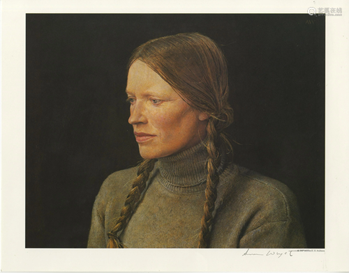 ANDREW WYETH - Braids - Color offset lithograph