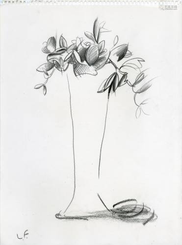 LUCIAN FREUD - Bouquet - Pencil drawing on paper