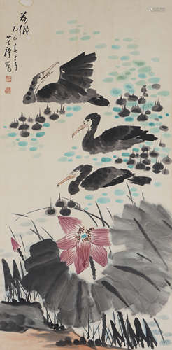 Chinese Bird-and-Flower Painting by Li Kuchan