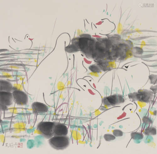 The Swan，Painting by Wu Guanzhong