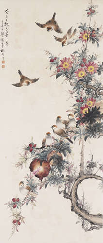 Chinese Bird-and-Flower Painting by Yan Bolong