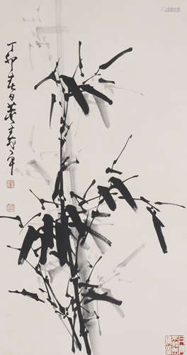 Ink Bamboo，Painting by Dong Shouping