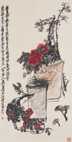 Chinese Flower Painting by Wu Changshuo