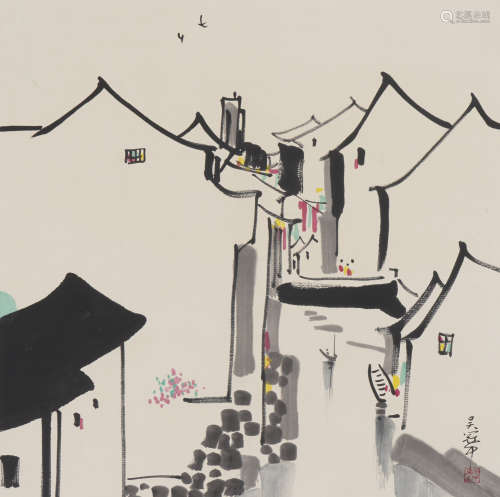 The Village，Chinese Painting by Wu Guanzhong