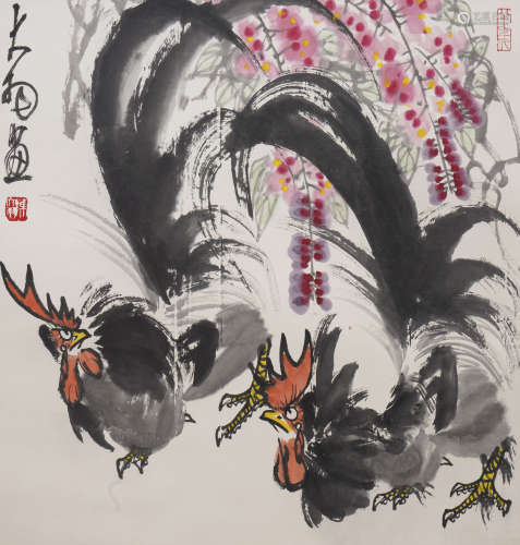 The Rooster，Chinese Painting by Chen Dayu