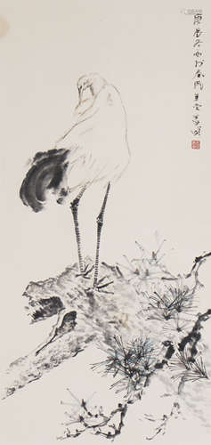 The Crane，Painting by Yang Shanshen