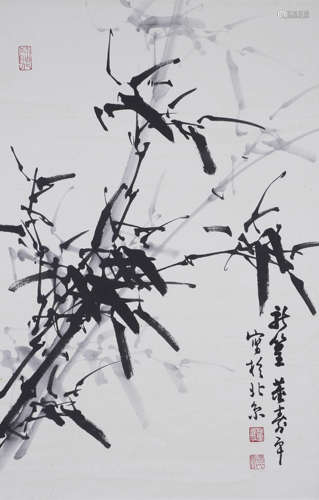 Ink Bamboo，Painting by Dong Shouping