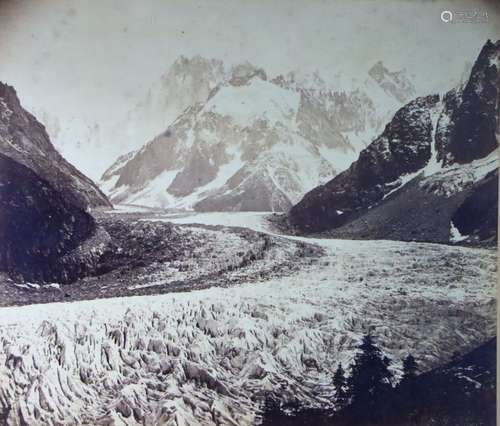 Gabriel JOGUET (1829 - ?). Vallée de Chamonix, mer de glace,...