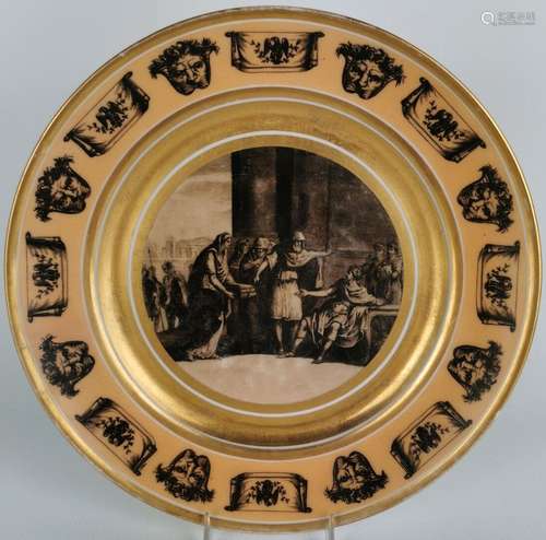 PARIS, Stone, Coquerel & Le Gros. Assiette en porcelaine à d...