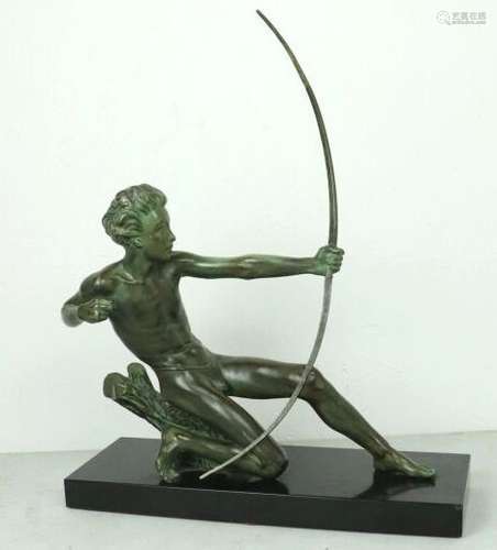 Max LE VERRIER (1891-1973), Tireur à l'arc. Sculpture en rég...