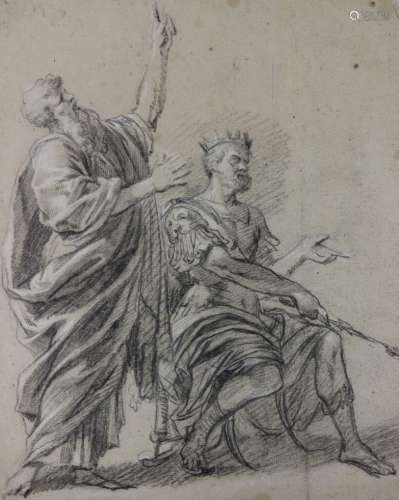 Ecole française vers 1700 Recto : scène avec un roi Verso : ...