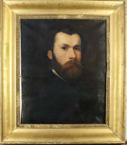 Ecole française du XIXème siècle. Portrait d'homme à la mous...