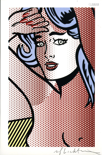 ROY LICHTENSTEIN - Nude with Blue Hair - Color relief