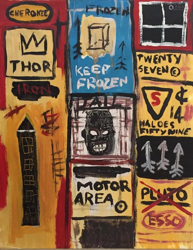 JEAN-MICHEL BASQUIAT - Esso - Acrylic on paper