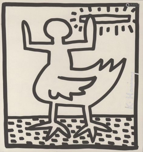 KEITH HARING - Bird Man - Lithograph