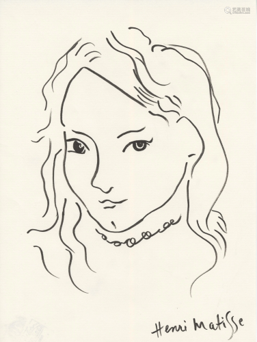 HENRI MATISSE [imputee] - Portrait de Marguerite - Ink