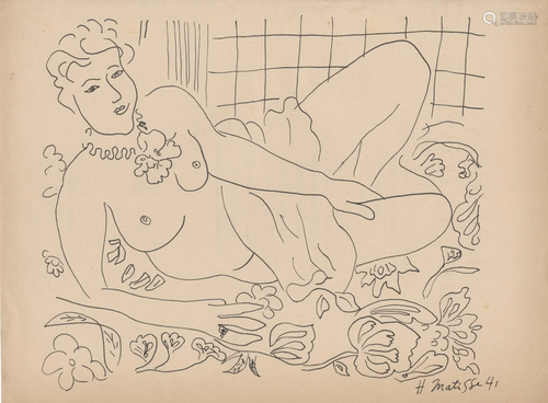 HENRI MATISSE [imputee] - Nu au repos - Pen and ink