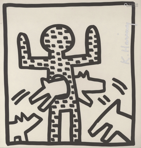 KEITH HARING - Dog Hoop - Lithograph