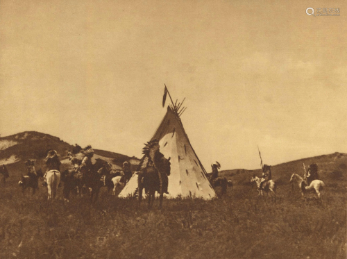 EDWARD S. CURTIS - Sioux Camp - Original photogravure