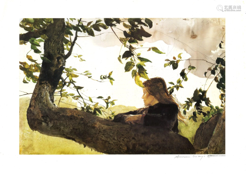 ANDREW WYETH - Helga in Orchard - Color offset