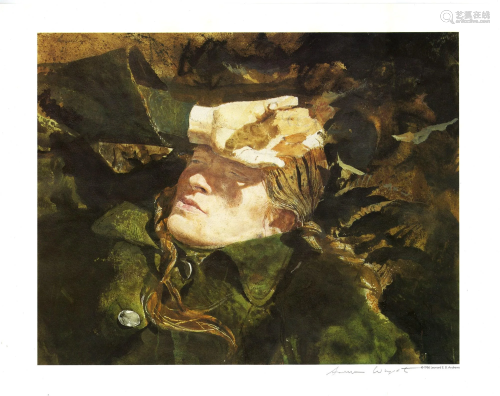 ANDREW WYETH - Sun Shield - Color offset lithograph