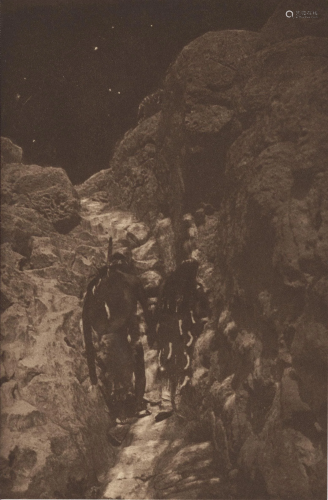 EDWARD S. CURTIS - On the Ancient Stairway - Original