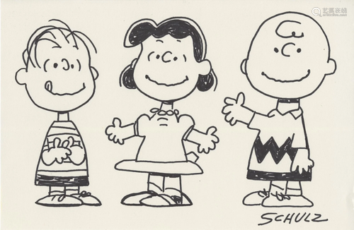 CHARLES SCHULZ - Linus, Lucy, and Charlie - Marker