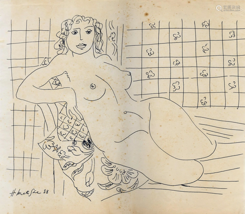 HENRI MATISSE [imputee] - Femme nue - Pen and ink