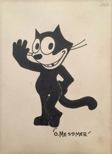 OTTO MESSMER - Felix the Cat Posing #4 - Pen and ink on