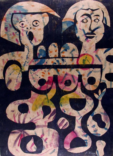 KARIMA MUYAES - Amantes Azules - Color stencil