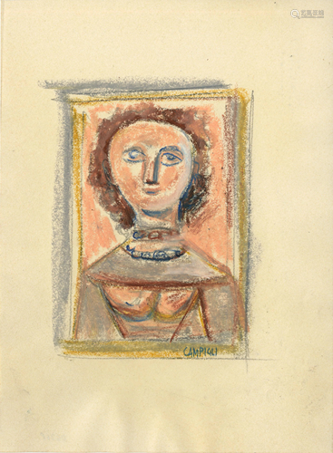 MASSIMO CAMPIGLI [d'apres] - Figura di Donna - Pastel